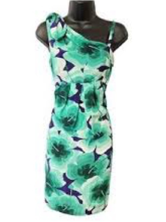 Moschino Dresses & Skirts - Moschino Silk Green Floral One-Shoulder Mini Dress